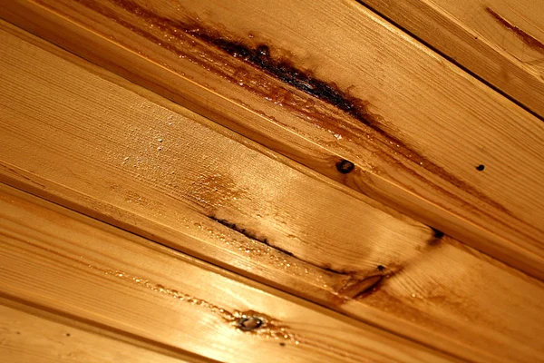Resina Legno Formata Sul Soffitto Causa Del Calore Nella Sauna — Foto Stock
