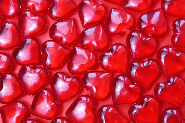 Texture Red Hearts Red Background — Stock Photo, Image