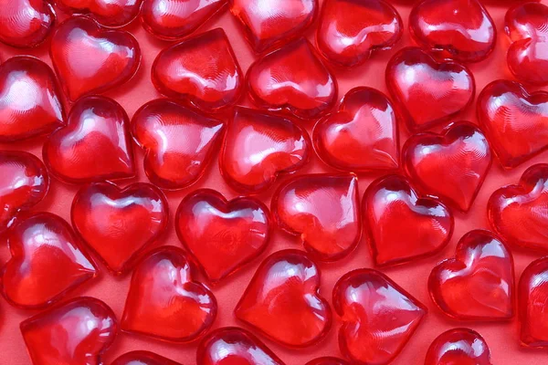 Texture Red Hearts Red Background — Stock Photo, Image