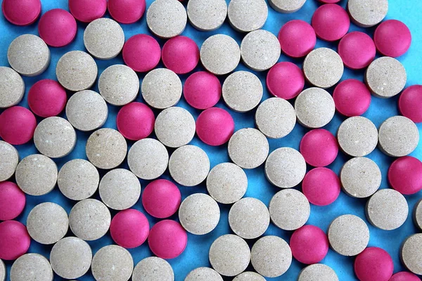 Textúra Tabletta Rózsaszín Szürke Kék Háttér — Stock Fotó
