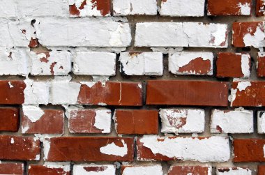 Doku eski tuğla duvar eski püskü sıva ile
