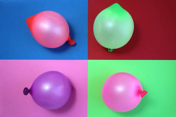 Balloons of different colors on a different background