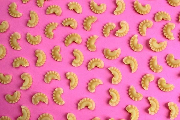 Textur Der Pasta Auf Rosa Hintergrund — Stockfoto