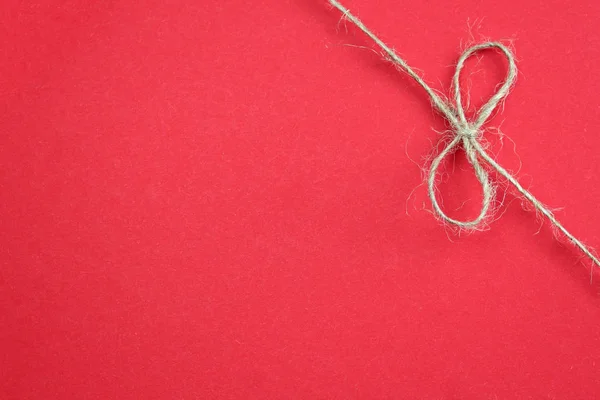 Тло Носовою Частиною Мотузки Яжіть Коробки Подарунків Джутова Мотузка Бантом — стокове фото