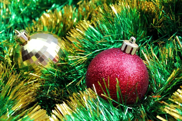 Tekstury Błyszczące Boże Narodzenie Zielony Świeci Zabawek Świątecznych — Zdjęcie stockowe