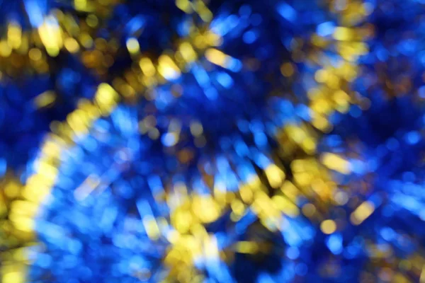 Blu Sfocato Lucido Trama Fili Lame Natale Decorazione — Foto Stock