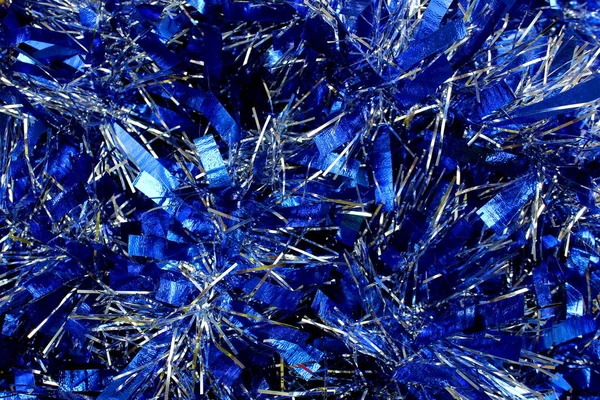 Textura Oropel Navidad Brillante Azul Para Decoración — Foto de Stock