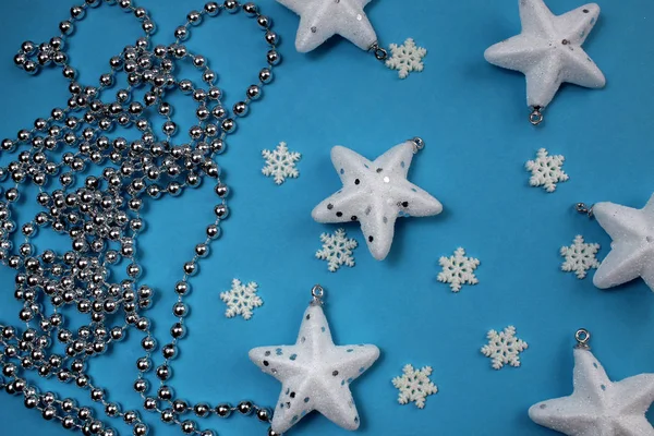 Textura Cuentas Navidad Estrellas Copos Nieve — Foto de Stock