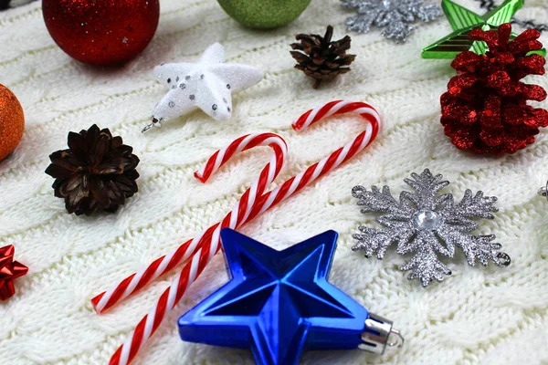 Boże Narodzenie Nastrój Tekstury Zabawki Prezenty Świąteczny Nastrój — Zdjęcie stockowe