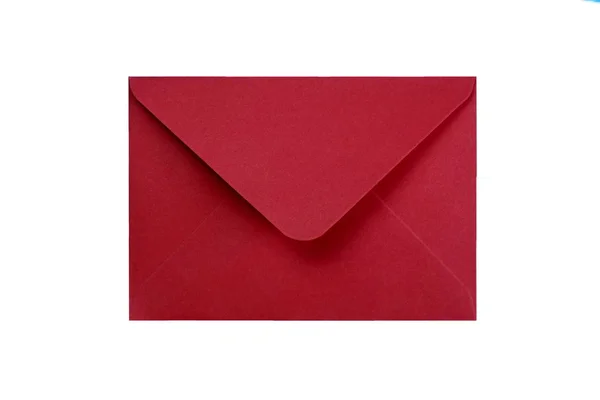 Roter Umschlag Auf Blauem Hintergrund Zum Versenden Von Briefen — Stockfoto