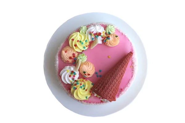 Cake Plate White Background — Stock Photo, Image