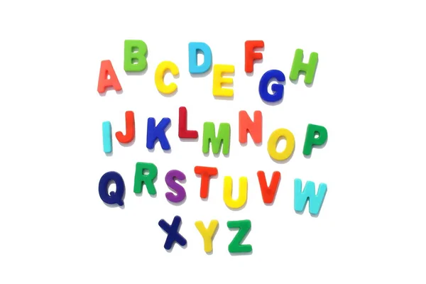 Engenglish Alphabet Laid Out Correct Order White Backgroundlish Alphabet Laid — Stock Photo, Image