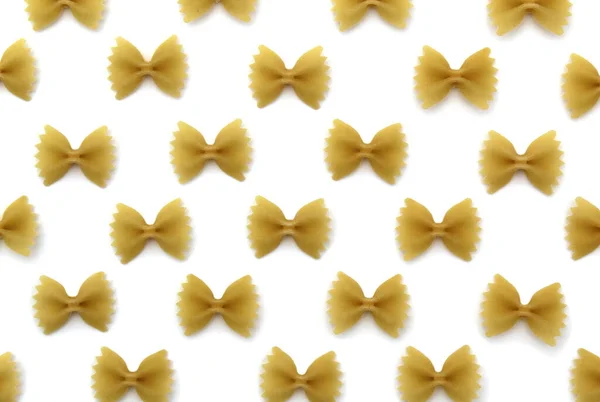 Textur Der Pasta Form Einer Schleife Auf Weißem Hintergrund — Stockfoto