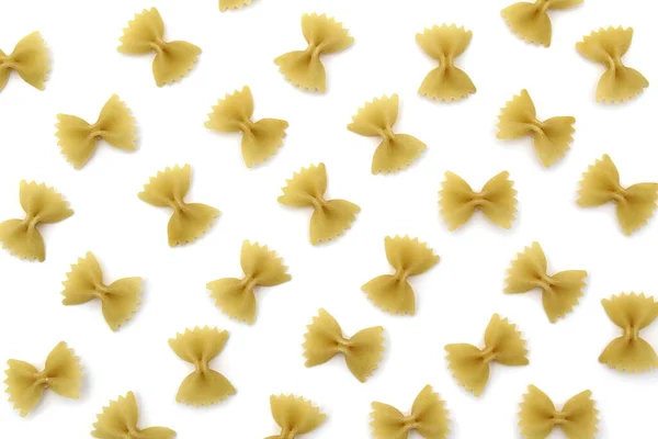 Textur Der Pasta Form Einer Schleife Auf Weißem Hintergrund — Stockfoto