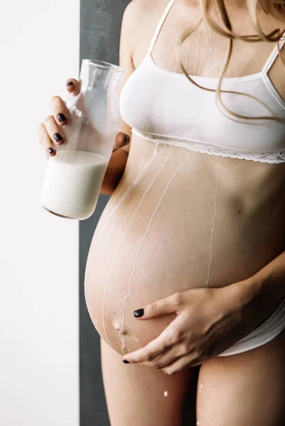 Girl Pouring Milk On Herself Girl Pouring Milk On Herself