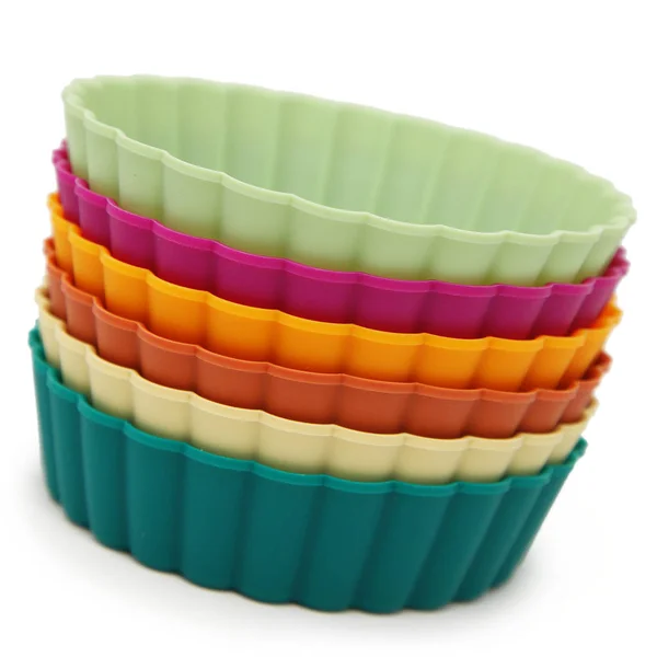 Moldes de tarte de silicone colorido — Fotografia de Stock