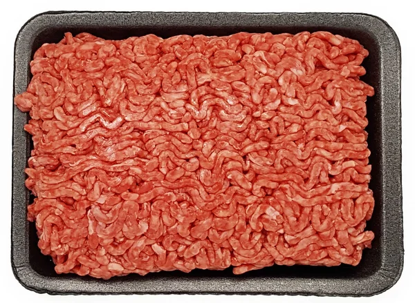 Ground Beef Top View in Styrofoam Container — Stock Photo, Image