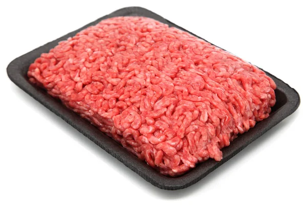 Raw Ground Beef in Styrofoam Container — Stock Photo, Image
