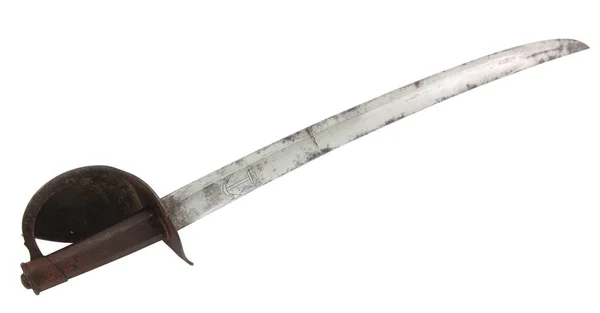 Antique Saber Rusted White Clipping Path — Stock Photo, Image