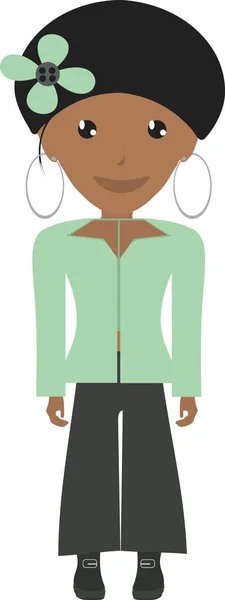 Beautiful Dressy African Woman Illustration Vector — Stock Photo, Image