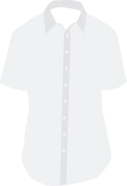 Abbildung Weißes Kurzärmeliges Knopfleiste Oben Kleid Hemd — Stockfoto