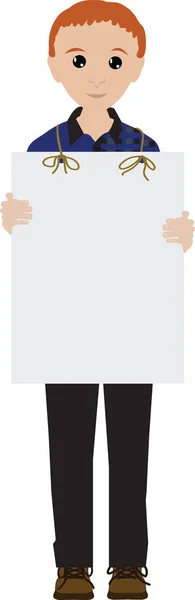 Ilustracja Pokojowy Protest Man Redhead Sandwichboard — Zdjęcie stockowe
