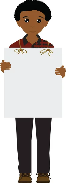 Ilustración Protesta Pacífica Hombre Negro Con Sandwichboard —  Fotos de Stock