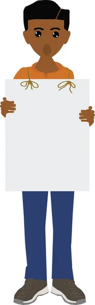 Illustration Friedlicher Protest Schwarzer Mann Mit Sandwichboard — Stockfoto