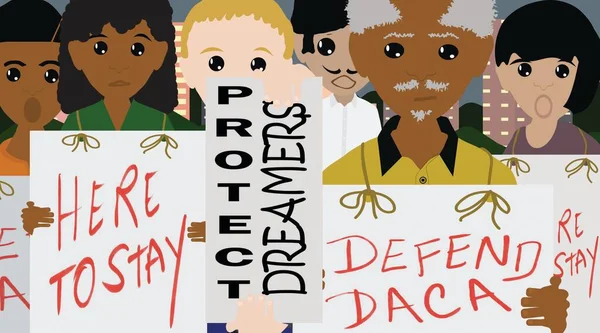 DACA Activist Rally Illustration Deferred Action for Childhood Arrivals