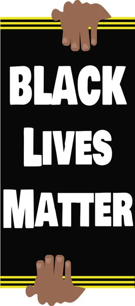 Illustration of Hands Holding Black Lives Matter Banner