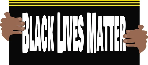 Ilustração Mãos Segurando Black Lives Matter Banner — Fotografia de Stock