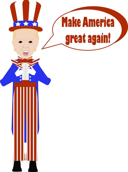 Make America Great Again Oncle Sam Cartoon — Photo