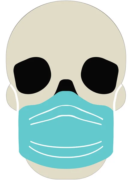 Illustration Mänsklig Dödskalle Bär Ansiktsmask — Stockfoto