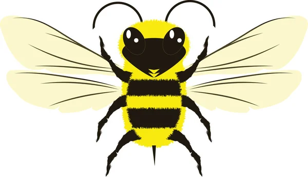 Bumble Bee Illustration White — Stok fotoğraf