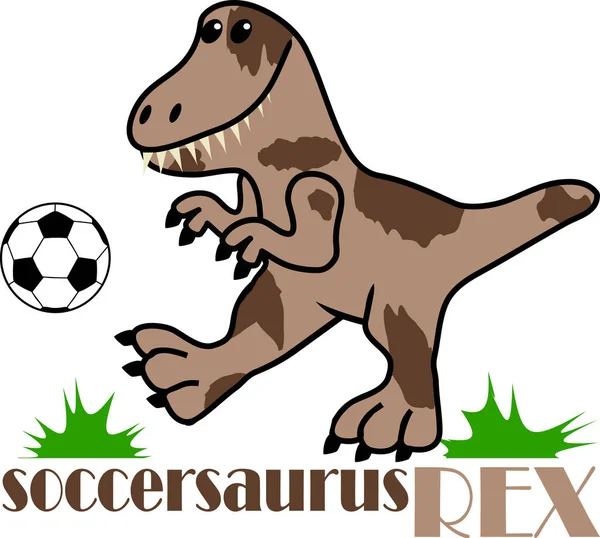 Rex Mit Fußball Illustration — Stockfoto