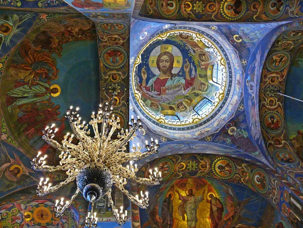 Święty Mozaiki Kościoła Naszego Zbawiciela Krwi Rozlane Rzeczywiście Kościół Zawiera — Zdjęcie stockowe