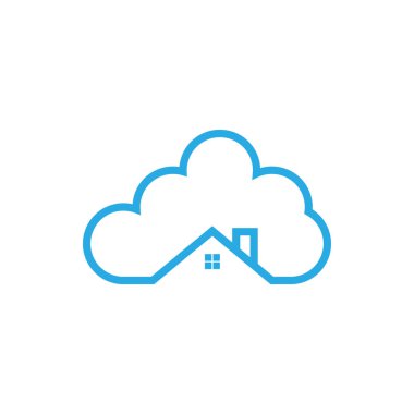 Bulut ev logo simge şablon vektör çizimi