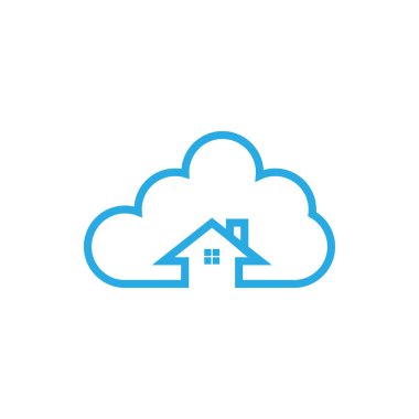 Bulut ev logo simge şablon vektör çizimi