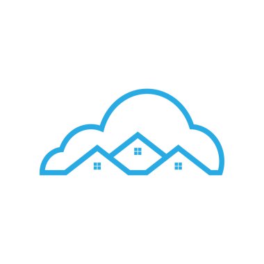 Bulut ev logo simge şablon vektör çizimi