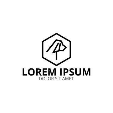 Köpek logo ve simge tasarım kavramı şablon vektör