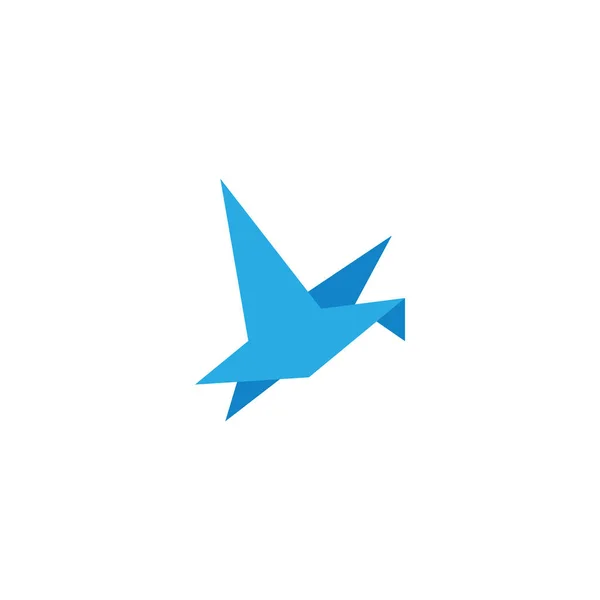 Abstrakte Origami Blau Vogel Fliegen Vorlage Design Vektor — Stockvektor