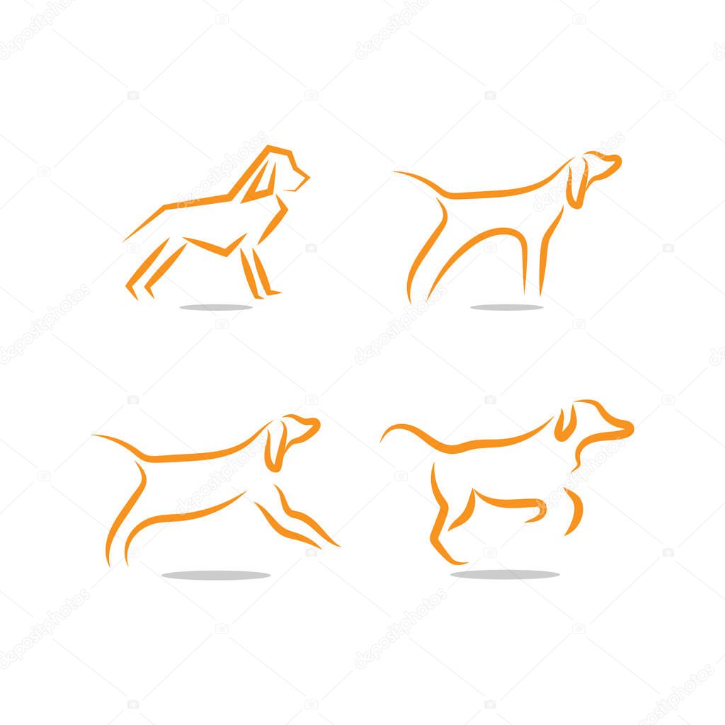 Dog logo and icon design concept template vector