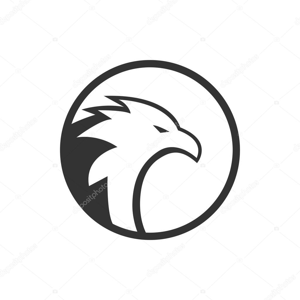 Illustration of circle eagle logo concept vector