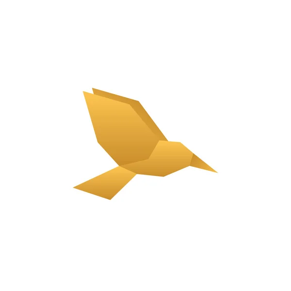 Golden Low Poly Fliegender Vogel Vektor Design Vorlage — Stockvektor