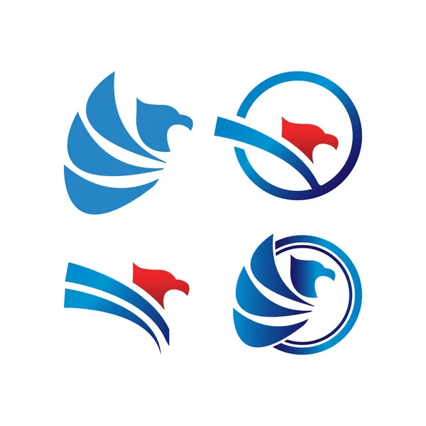 Illustrazione Elegante Aquila Logo Modello Vettoriale — Vettoriale Stock