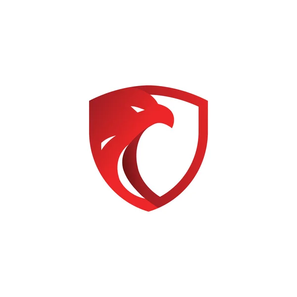 Bouclier Sécurité Logo Aigle Rouge Modèle Vecteur — Image vectorielle