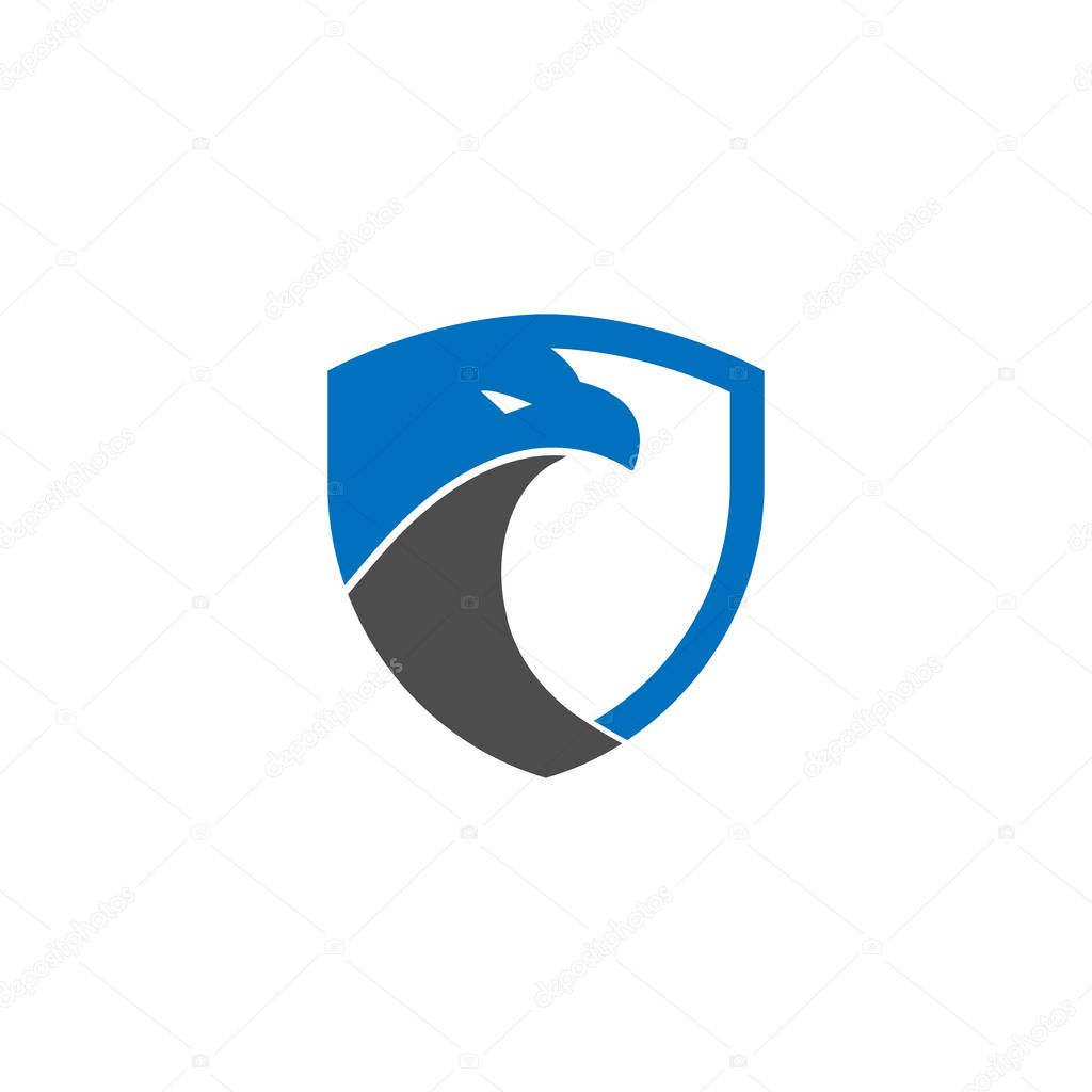 Security shield eagle logo design template vector