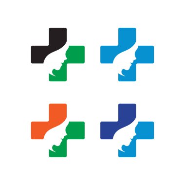 Sağlık logo tasarım kavramı şablon vektör çapraz