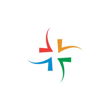 Logo tasarım kavramı vektör çapraz soyut sağlık