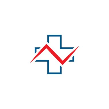 Logo tasarım kavramı vektör çapraz soyut sağlık